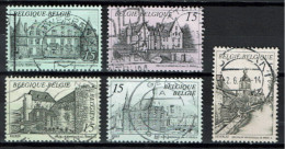 België 1993 OBP 2512/2516 - Y&T 2512/16 - Kastelen, Châteaux, Castles - La Hulpe, Cortewalle, Jehay, Arenberg, Raeren - Usados