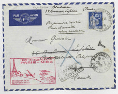 PAIX N° 365 LETTRE AVION LE BOURGET PORT AERIEN 1938 POUR PARIS REEX A MARSEILLE INAUGURATION - 1927-1959 Storia Postale