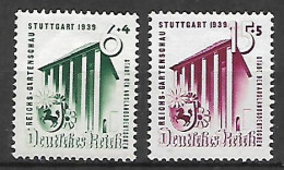 GERMANIA REICH TERZO REICH 1939 ESPOSIZIONE DI ORTICOLTURA  A STOCCARDA UNIF. 633-634  MNH XF - Neufs