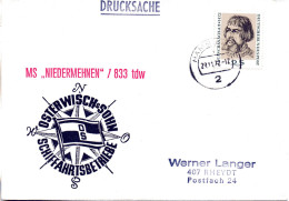 (L 6) Cachetumschlag "SCHIFFAHRTSBETRIEBE OSTERWISCH&SOHN - MS. "NIEDERMEHNEN"/833 Tdw - EF BRD TST 29.11.72 HAMBURG - Marítimo