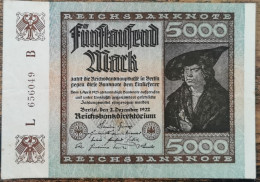 Billet Allemagne 5000 Mark 2 - 12 - 1922 / Reichsbanknote - 5000 Mark