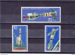 RDA 1975 ESPACE SOYOUZ APOLLO Yvert 1763-1765, Michel 2083-2085 NEUF** MNH Cote 3,70 Euros - Nuevos