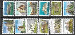 TIMBRE N° 714 A 725 -  SERIES   - ADHESIF  -  CHATEAUX HISTORIQUES     - OBLITERE  - 2012 - Usados