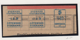 Zweden Spoorwegzegel Cat Svenska Järnvägsfraktmärken; Lijn S.J. Statens Järnvägar  Fragment Met Machinale Frankering - Otros & Sin Clasificación