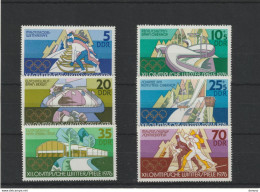 RDA 1975 Jeux Olympiques D'Innsbruck, Luge, Bobsleigh, Ski De Fond Yvert 1779-1784 NEUF** MNH Cote Yv 5,10 Euros - Neufs