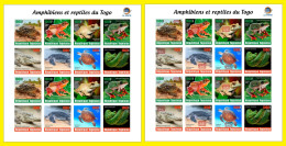TOGO 2024 MS 16V IMPERF - REG & OVERPRINT - AMPHIBIANS & REPTILES - FROG FROGS TURTLE TURTLES SNAKES CROCODILE - MNH - Schildkröten