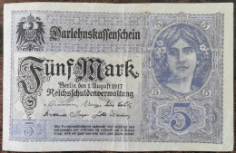 Billet Allemagne 5 Mark 1 - 8 - 1917 - 5 Mark