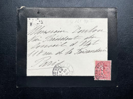 10c SEMEUSE SUR ENVELOPPE POUR PARIS / VERSO PARIS XVI DISTRIBUTION BD/ 1907 / LAC - 1877-1920: Periodo Semi Moderno