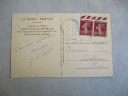 PAIRE TIMBRE SEMEUSE 15 C COIN DE FEUILLE TIMBRE SUR LETTRE - 1921-1960: Modern Tijdperk