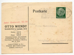 Germany 1938 Postcard; Hamburg - Otto Wendt To Schiplage; 6pf. Hindenburg; Rundfunkaustellung Slogan Cancel - Briefe U. Dokumente