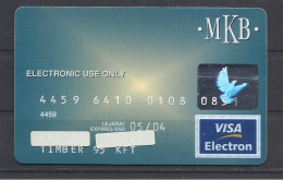 MKB, Hungarian  Foreign Trade Bank, 2004. - Credit Cards (Exp. Date Min. 10 Years)