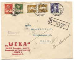 169 - 92 - Enveloppe Recommandée Envoyée De Zürich 1922 - Bel Affranchissement - Storia Postale