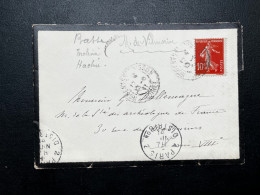 10c SEMEUSE SUR ENVELOPPE POUR PARIS / 2 PARIS 2 DISTRIBUTION / 1914 - 1877-1920: Semi Modern Period