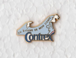 1 Pin's Avec Publicité CONTREX - Arthus Bertrand - En Métal Doré Et 1 Attache. - Getränke