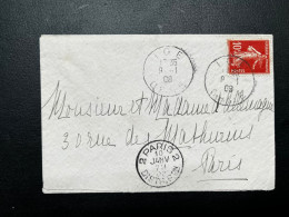 10c SEMEUSE SUR ENVELOPPE IGE ORNE POUR PARIS / 2 PARIS 2 DISTRIBUTION / 1908 - 1877-1920: Semi Modern Period