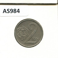 2 KORUN 1990 TCHÉCOSLOVAQUIE CZECHOSLOVAQUIE SLOVAKIA Pièce #AS984.F.A - Checoslovaquia