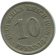 10 PFENNIG 1908 A DEUTSCHLAND Münze GERMANY #AD505.9.D.A - 10 Pfennig