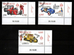 MONACO   -  2000 .  Y&T N° 2276 à 2278 Oblitérés.  Ferrari, Fiat, Citroën. - Used Stamps