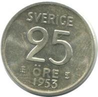 25 ORE 1953 SUÈDE SWEDEN ARGENT Pièce #AC503.2.F.A - Schweden