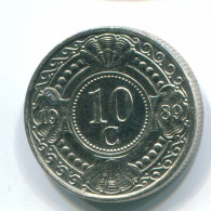 10 CENTS 1989 ANTILLES NÉERLANDAISES Nickel Colonial Pièce #S11316.F.A - Antille Olandesi