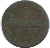 SAXONY 1 PFENNIG 1774 С Dresden Mint German States #DE10658.16.D.A - Otros & Sin Clasificación