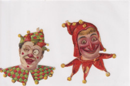 Set Of 10 Decoupis Chromos Circus Arlequin Clown Cirque - Otros & Sin Clasificación