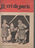 Revue   LE CRI DE PARIS  N°1028  De. 1916 Couv De CANCY(pub 100000 CHEMISES Au Plat Inf)  (CAT4090 /1028) - Politica