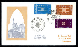 Zypern 225-227 Cept 1963 Ersttagesbrief/FDC #IN705 - Usati