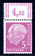 Bund Dauerserie/ DS Heuss I 179 Y W OR Postfrisch Geprüft #JE817 - Rollenmarken