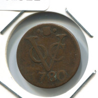 1780 UTRECHT VOC DUIT NIEDERLANDE OSTINDIEN NY COLONIAL PENNY #VOC1521.10.D.A - Nederlands-Indië