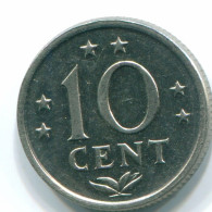10 CENTS 1971 ANTILLAS NEERLANDESAS Nickel Colonial Moneda #S13478.E.A - Antilles Néerlandaises
