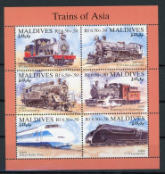 Malediven Kleinbogen 2191-2196 Postfrisch Eisenbahn #IU863 - Maldives (1965-...)