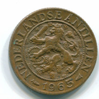 1 CENT 1965 NETHERLANDS ANTILLES Bronze Fish Colonial Coin #S11117.U.A - Netherlands Antilles