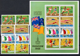 Niue 358-365 + Bl. 38 Postfrisch Olympia 1980 Moskau #JR834 - Niue