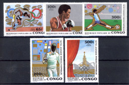 Kongo Brazzaville 707-711 Postfrisch Olympia 1980 Moskau #JR840 - Otros & Sin Clasificación