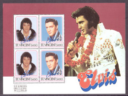 St. Vincent Block 48 Postfrisch Elvis Presley #IN222 - St.Vincent E Grenadine
