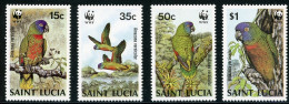 St. Lucia Satz 909-12 Postfrisch Papageien/ Vögel #HO217 - St.Lucia (1979-...)