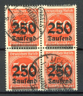 Deutsches Reich 4er Block 296 Gestempelt Infla Geprüft #HO794 - Sonstige & Ohne Zuordnung