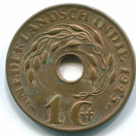 1 CENT 1945 S NIEDERLANDE OSTINDIEN INDONESISCH Koloniale Münze #S10373.D.A - Indie Olandesi