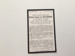 Ancien Faire-part De Décès Beloeil 6 Décembre 1924 Mme Georges Van WAEYENBERCH Née Mary WILFORD - Obituary Notices