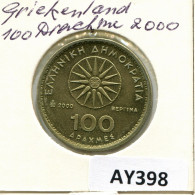 100 DRACHMES 2000 GREECE Coin #AY398.U.A - Griekenland