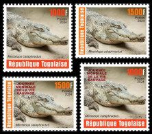 TOGO 2024 SET 4V - REG & OVERPRINT - REPTILES - CROCODILE CROCODILES - MNH - Altri & Non Classificati