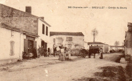 CPA -  BREUILLET  (17)   Entrée Du Bourg  -  Magasin Veuve  Girard  -  1937 - Andere & Zonder Classificatie