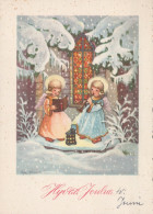 ENGEL WEIHNACHTSFERIEN Feiern & Feste Vintage Ansichtskarte Postkarte CPSM #PAH125.A - Angels