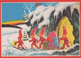 WEIHNACHTSMANN SANTA CLAUS Neujahr Weihnachten GNOME Vintage Ansichtskarte Postkarte CPSM #PBM023.A - Kerstman