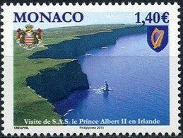 Monaco,2011,Mi 3023,Visit Of Prince Albert II In Ireland,Coat Of Arms Of Ireland (a Gold Harp With Silver String),1v,MNH - Nuovi