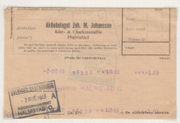 Zweden Spoorwegzegel Cat Svenska Järnvägsfraktmärken; Lijn S.J. Statens Järnvägar Vrachtbrief Met Machinale Frankering - Andere & Zonder Classificatie