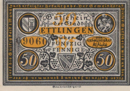 50 PFENNIG 1921 Stadt ETTLINGEN Baden UNC DEUTSCHLAND Notgeld Banknote #PB381 - Lokale Ausgaben