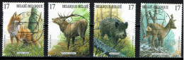 België 1998 OBP 2748/2751 - Y&T 2748/51 - Mammifères Des Ardennes, Renard, Le Sanglier, Le Chevreuil, Le Cerf élaphe - Used Stamps
