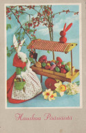 EASTER EGG RABBIT Vintage Postcard CPA #PKE201.A - Easter